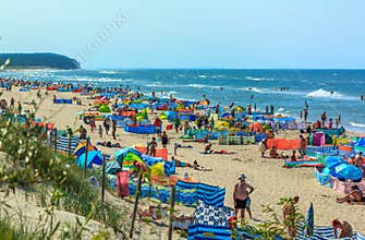 Crowd on the beach-Poland-Baltic sea