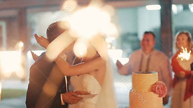 Wedding Cake Couple Eating