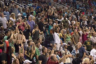 Football crowd fills the stadium for Arizona Rattlers football