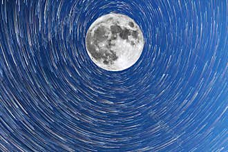 Milky Way and the full Moon timelapsein comet mode