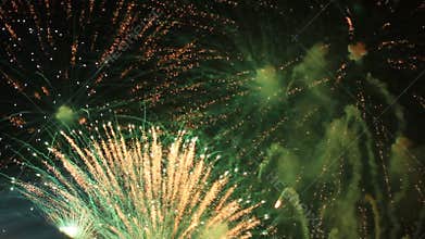 Colorful fireworks at holiday night