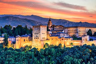 Alhambra of Granada, Spain.