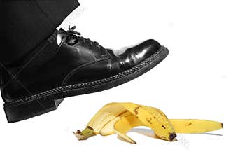 Slipping on banana peel