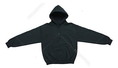 Blank hoodie sweatshirt color black front view