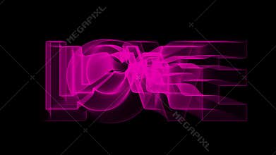 Lovely romantic heart and love sign animation