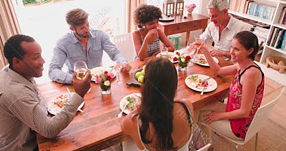 Group Of Friends Celebrating Birthday At Home Together