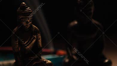 Meditating Buddha figures