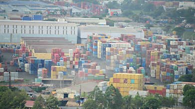 Time Lapse of Busy Shipping Container Port in Southern Vietnam