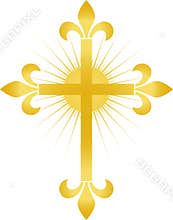 Golden Fleur Cross/eps