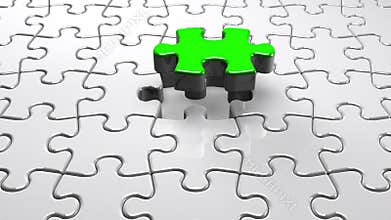White Puzzle That Changing To Green
