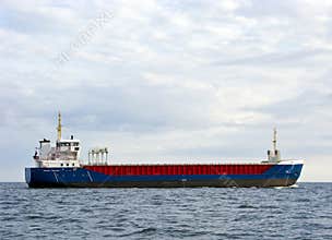 Cargo ship at sea