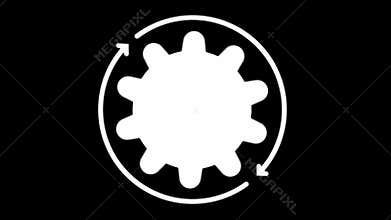 3d rendered animation of clock, gear and arrows rotating