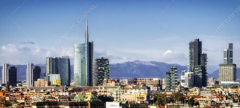 Milan (Milano) skyline with new skyscrapers