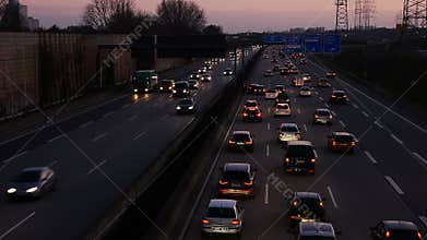 Accident and traffic jam on German highway A66