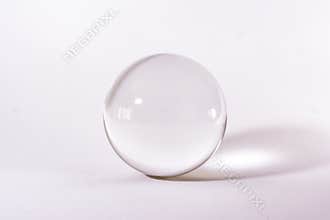 Crystal Glass Sphere Ball Transparent White Simple Object Background Light