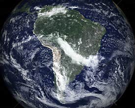 South AMerica Space Satellite View