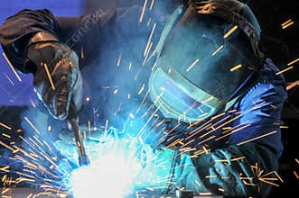 Welder on work