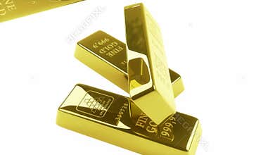 Gold bars pyramid 3d animation High-definition,