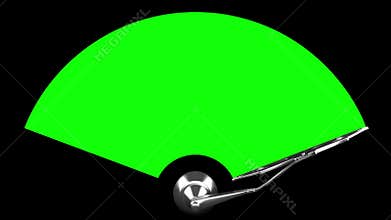 Windscreen wiper 4K, seamless loop, green screen