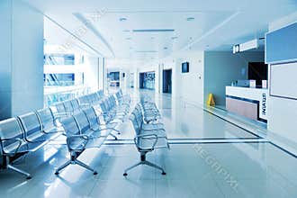 Modern hospital corridor