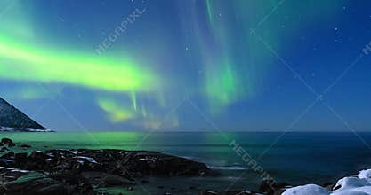 Northern Lights, polar light or Aurora Borealis in the night sky