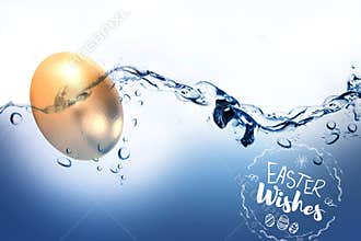 Composite image of happy easter red logo against a white background
