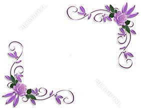 Purple roses corner border designs