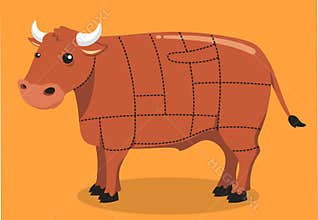Beef cuts illustration