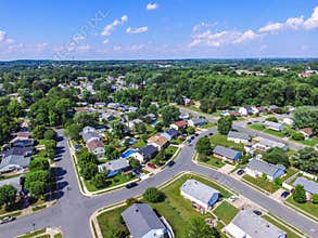 Aerial of a Neighborhood in Parkville in Baltimore County, Maryland