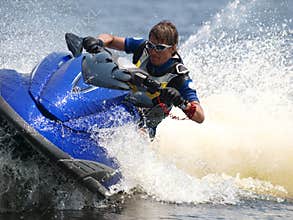 Man on WaveRunner - extreme sport