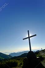 Cross on mountain top