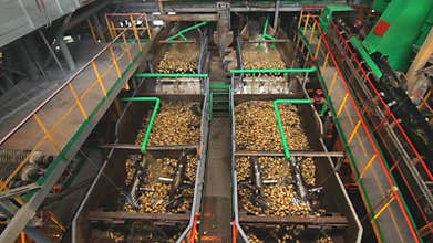 Sugar processing factory machine. Food processing plant. Washing machine