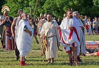 Ancient Roman Magistrates at the Historical Reenactment in Aquileia