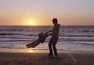 Family on a beach