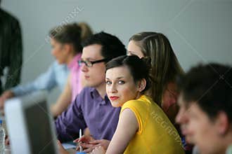 Young people in profesional training course