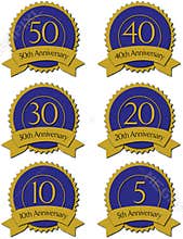 Blue anniversary seals