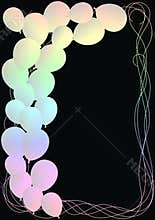 Balloons border black card