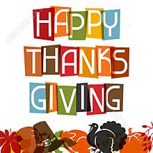 Happy Thanksgiving Day card design with holiday