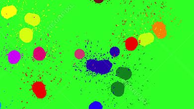 Brush color blot. Green screen background. 4k animation.