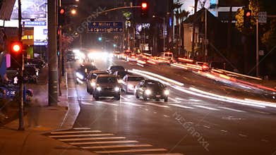 Time Lapse of Sunset Blvd at Night