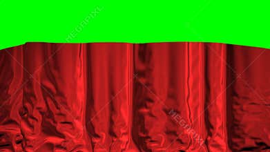 Falling Curtain On A Green Background