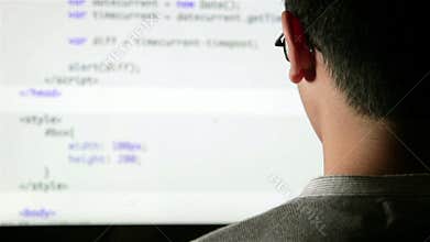 Computer programmer at work coding