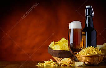 Junk-Food and Beer with Copy-Space