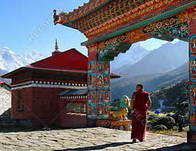 Buddhist Monk Monastery Himalayas