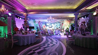Wedding banquet hall interior.