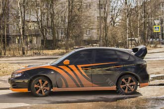 Tuned car on the street
