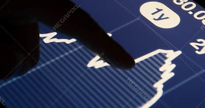 4k Businessman work on tablet with diagrams,finger touching finance pie charts.