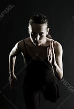 Attractive athlete running