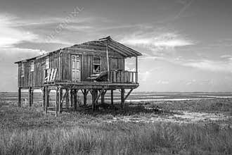 Old Wood House Black & White