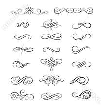 Decorative floral dividers set. calligraphy frame and elements. Vector illustration.